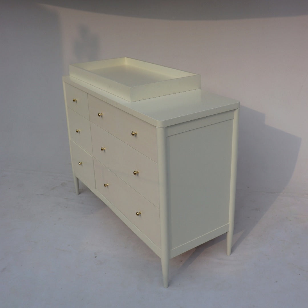 Functional and stylish dresser ideal for nursery or kids' room, offering ample storage space for essentials.