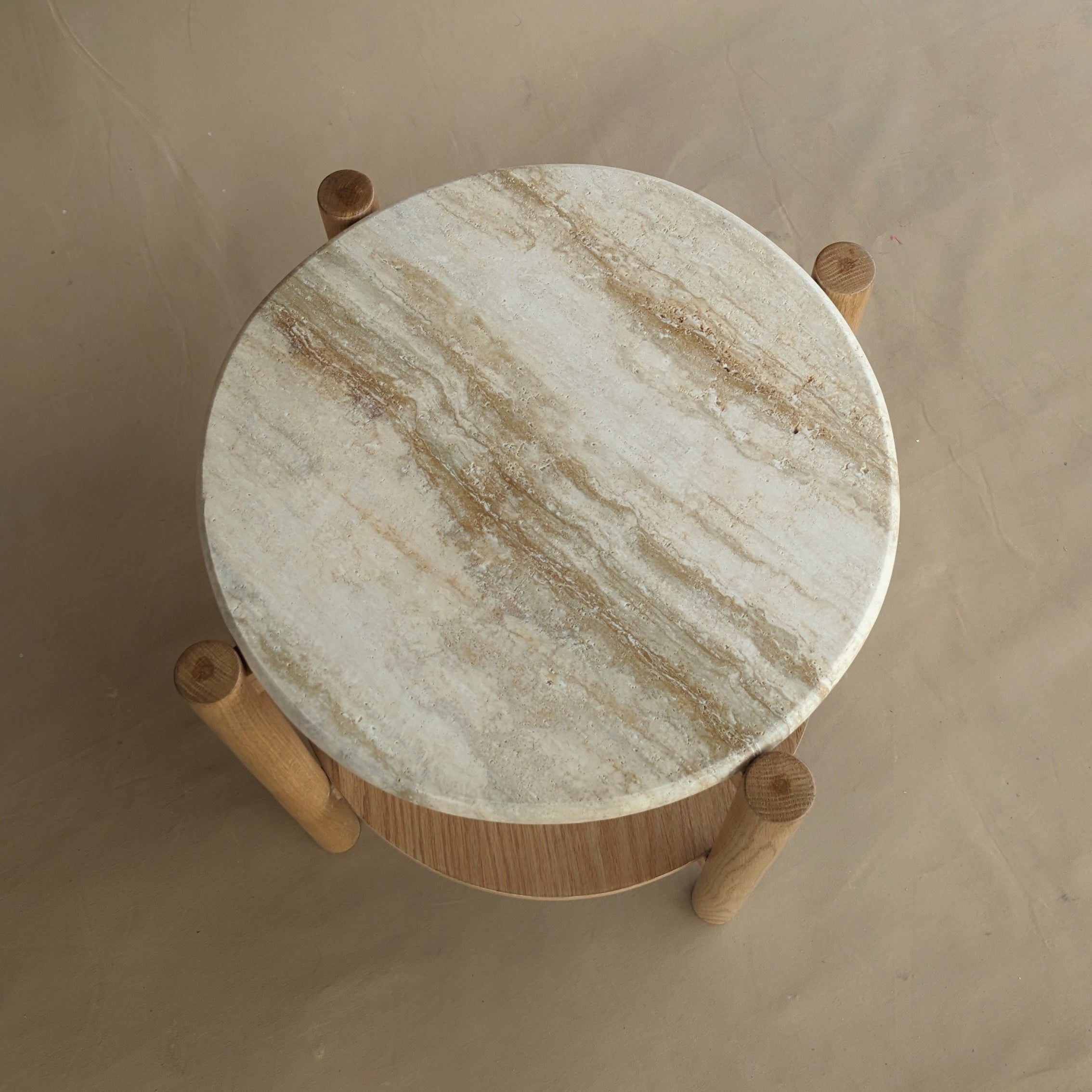 STONE TOP SIDE TABLE