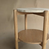 STONE TOP SIDE TABLE