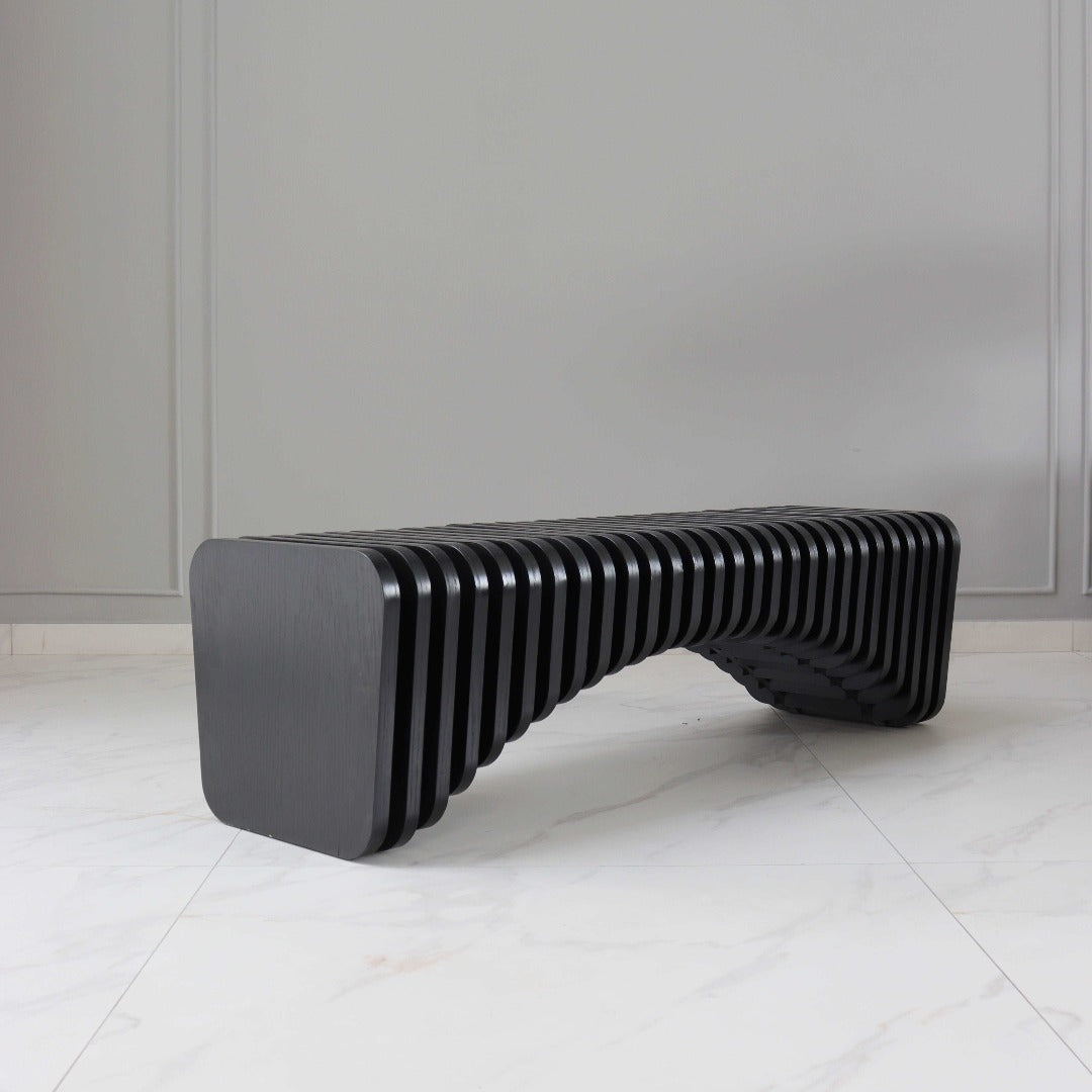Make a bold statement with our Vertebrae Bench, boasting an intricate parametric design that sets it apart as a unique centerpiece. Elevate your space with its captivating aesthetic and undeniable presence.
