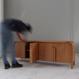 Curved Oak Console: A sleek and elegant addition to any space, blending contemporary design with the warmth of oak.