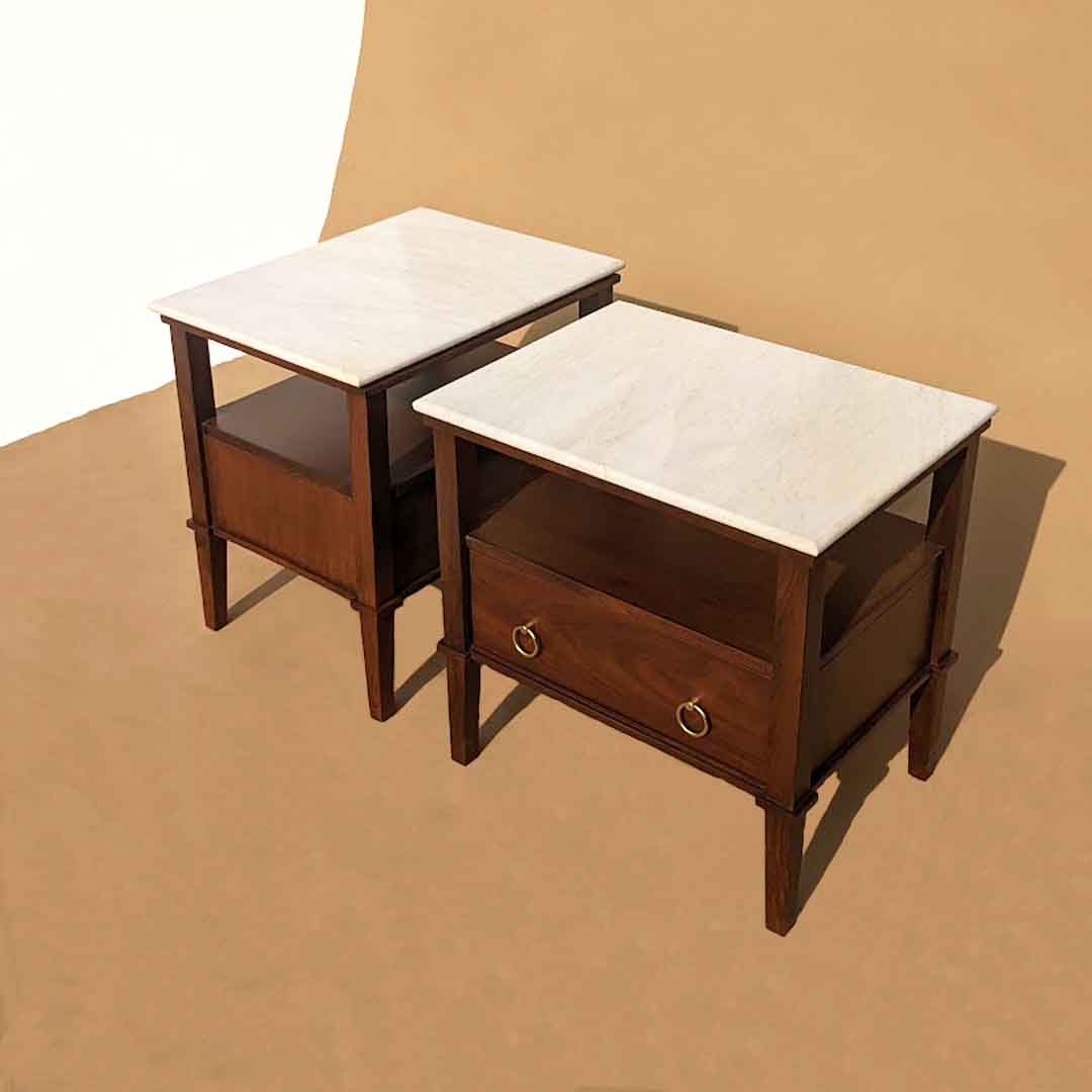 Nightstands blending classic design with chic, modern elements, offering a timeless yet contemporary aesthetic. With clean lines, sleek finishes, and subtle details, these nightstands add sophistication and functionality to any bedroom decor.