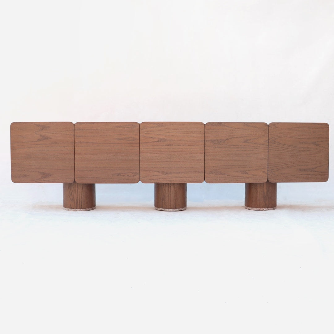 eclectic wood console