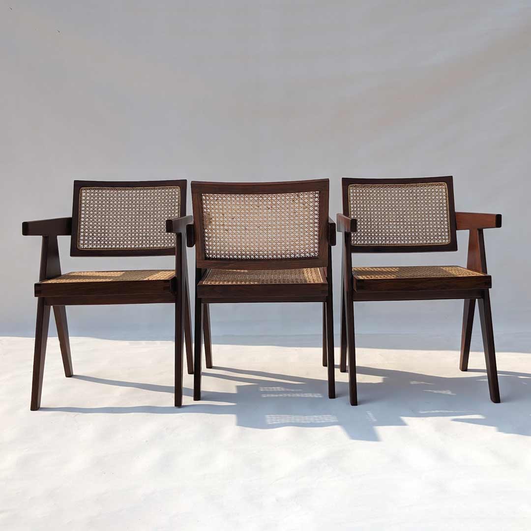 Pierre Chandigarh chair crafted from solid wood, showcasing timeless elegance and durability.