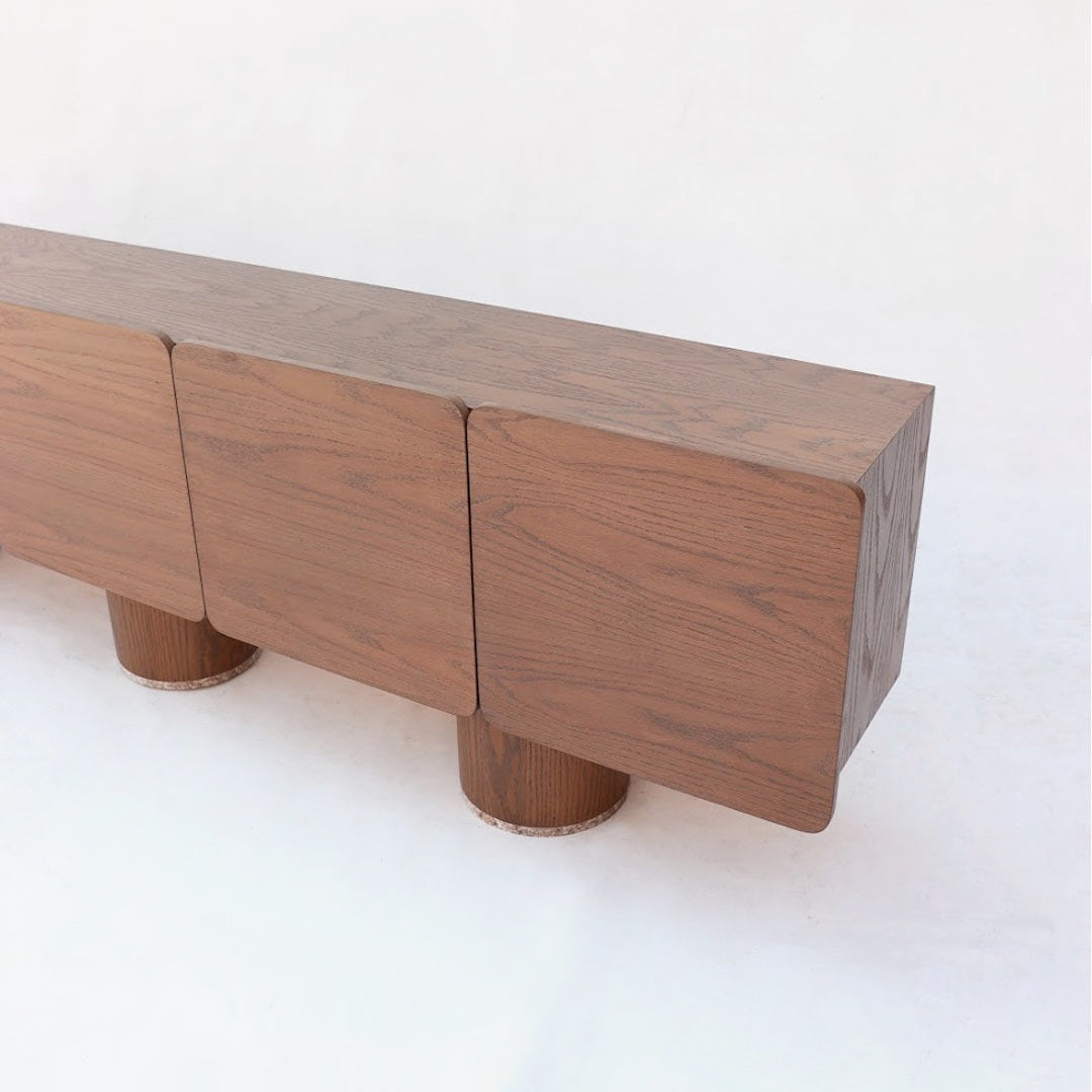 eclectic wood console